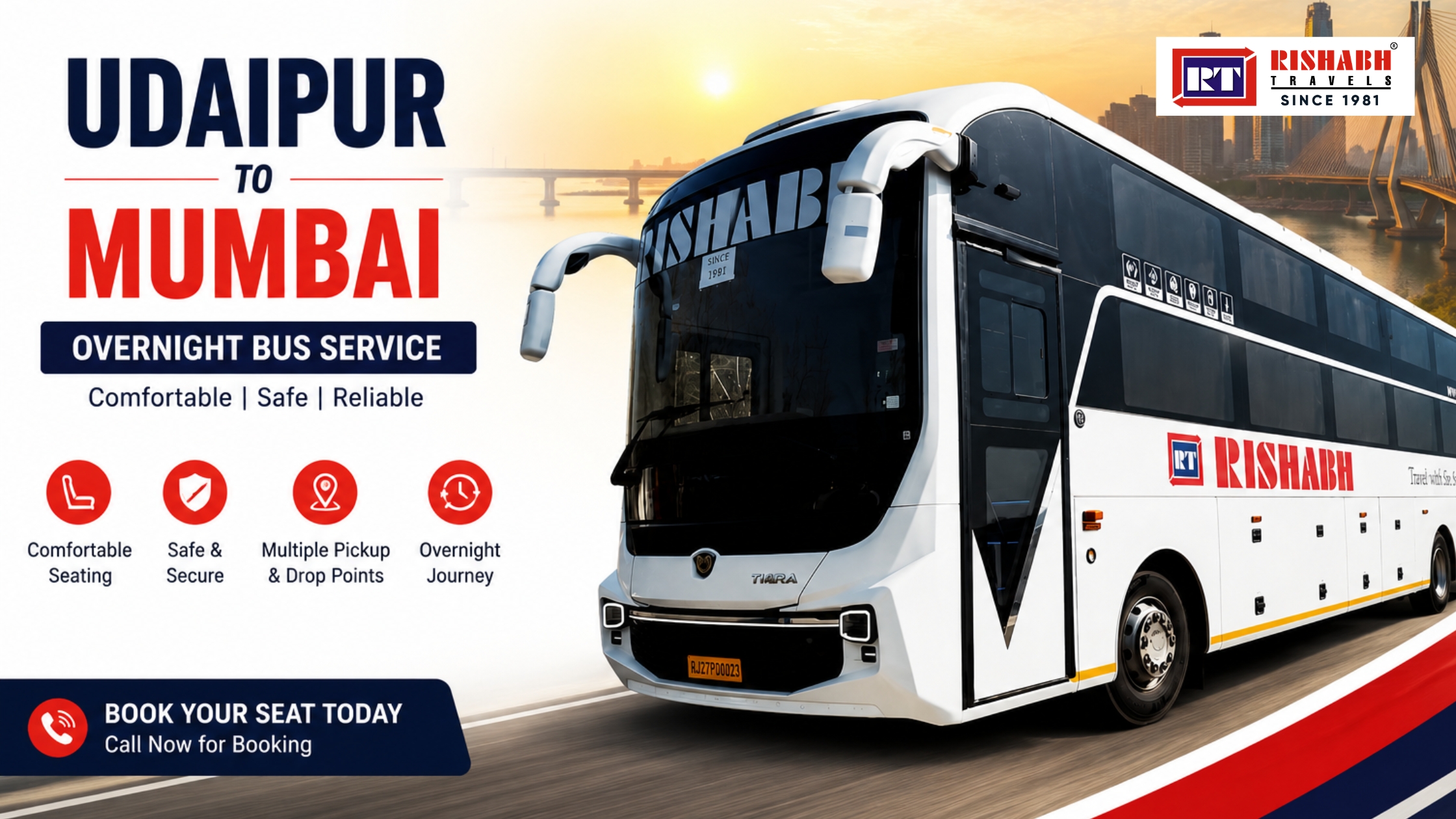 Udaipur to Mumbai Bus: Online Ticket Booking and Pickup Points