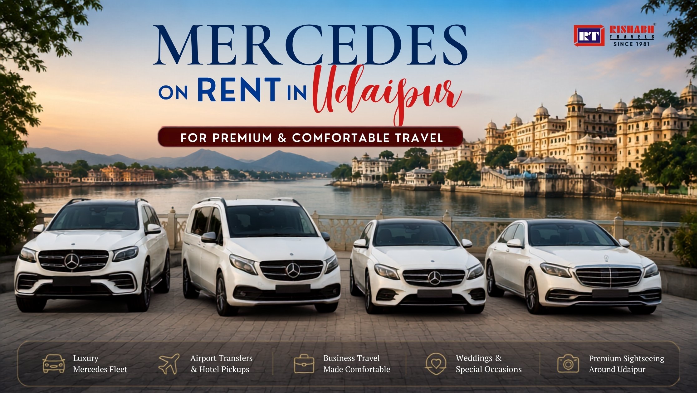 Mercedes on Rent in Udaipur for Premium and Comfortable Travel