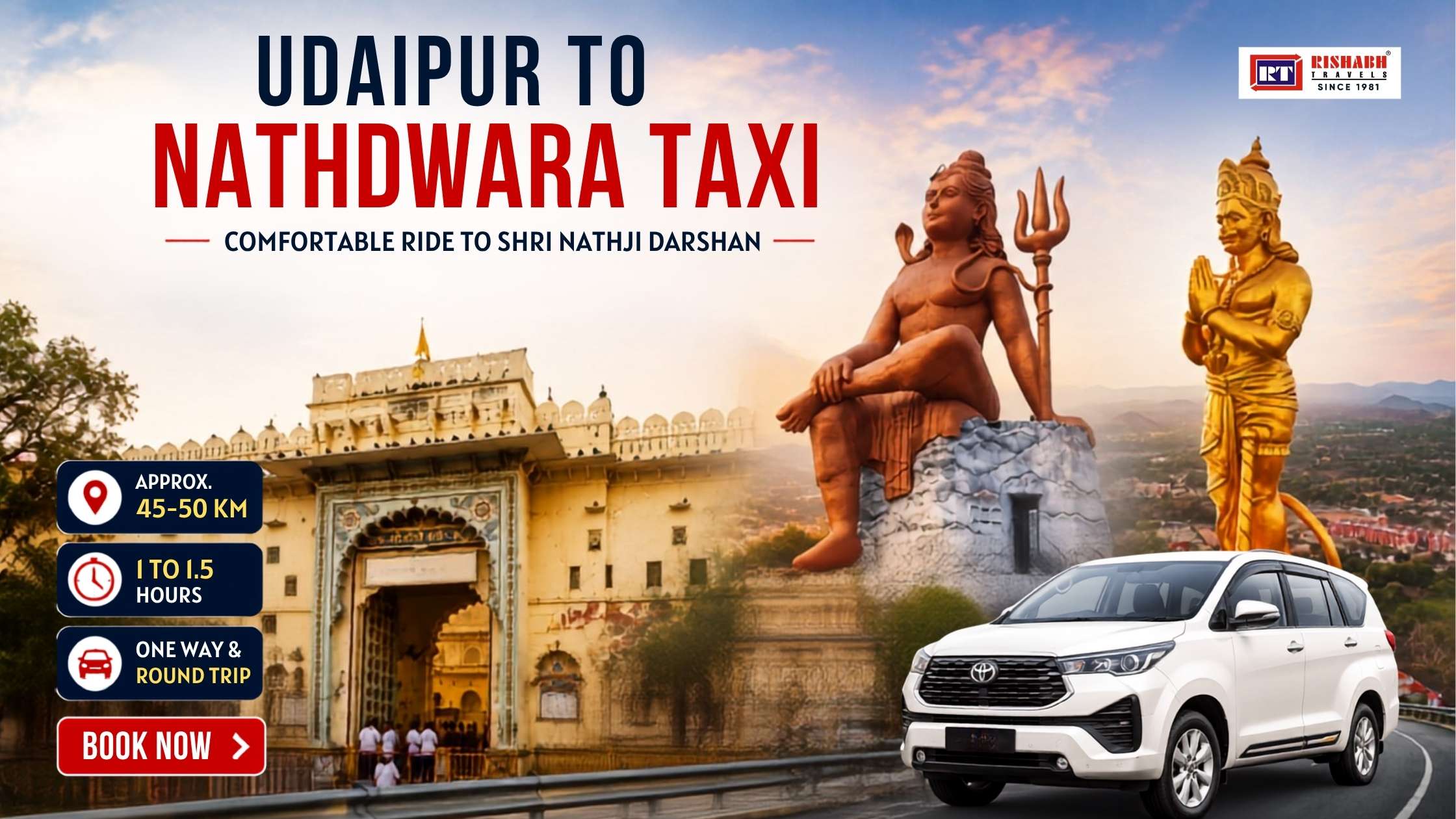 Udaipur to Nathdwara Taxi: Visit Shrinathji Temple and Explore Nathdwara